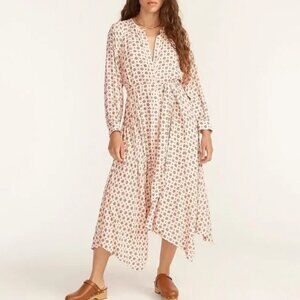 J.Crew Handkerchief Dress Cottagecore Fairy Button-Front Medallion Print Small